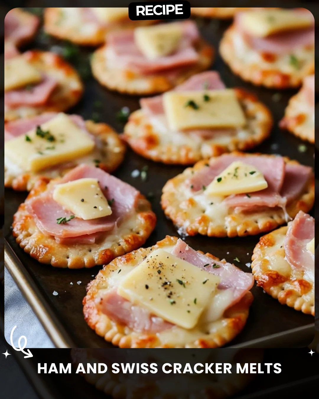 Ham and Swiss Cracker Melts