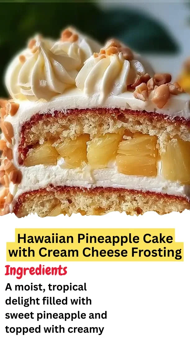 Hawaiian Pineapple Cake with Cream Cheese Frosting
