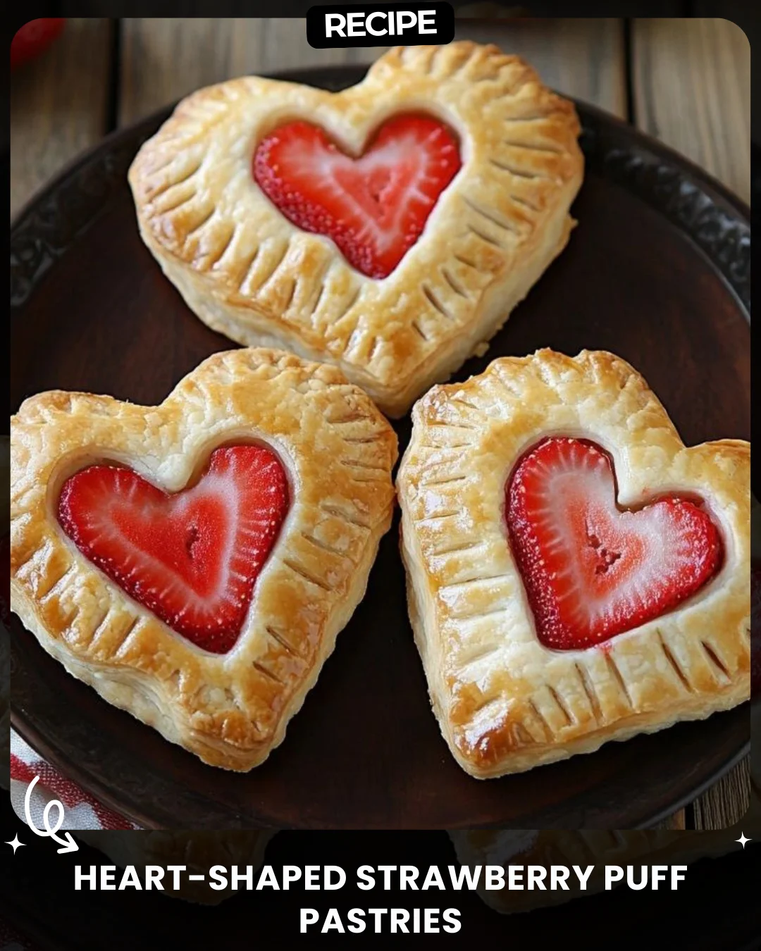 Heart-Shaped Strawberry Puff Pastries