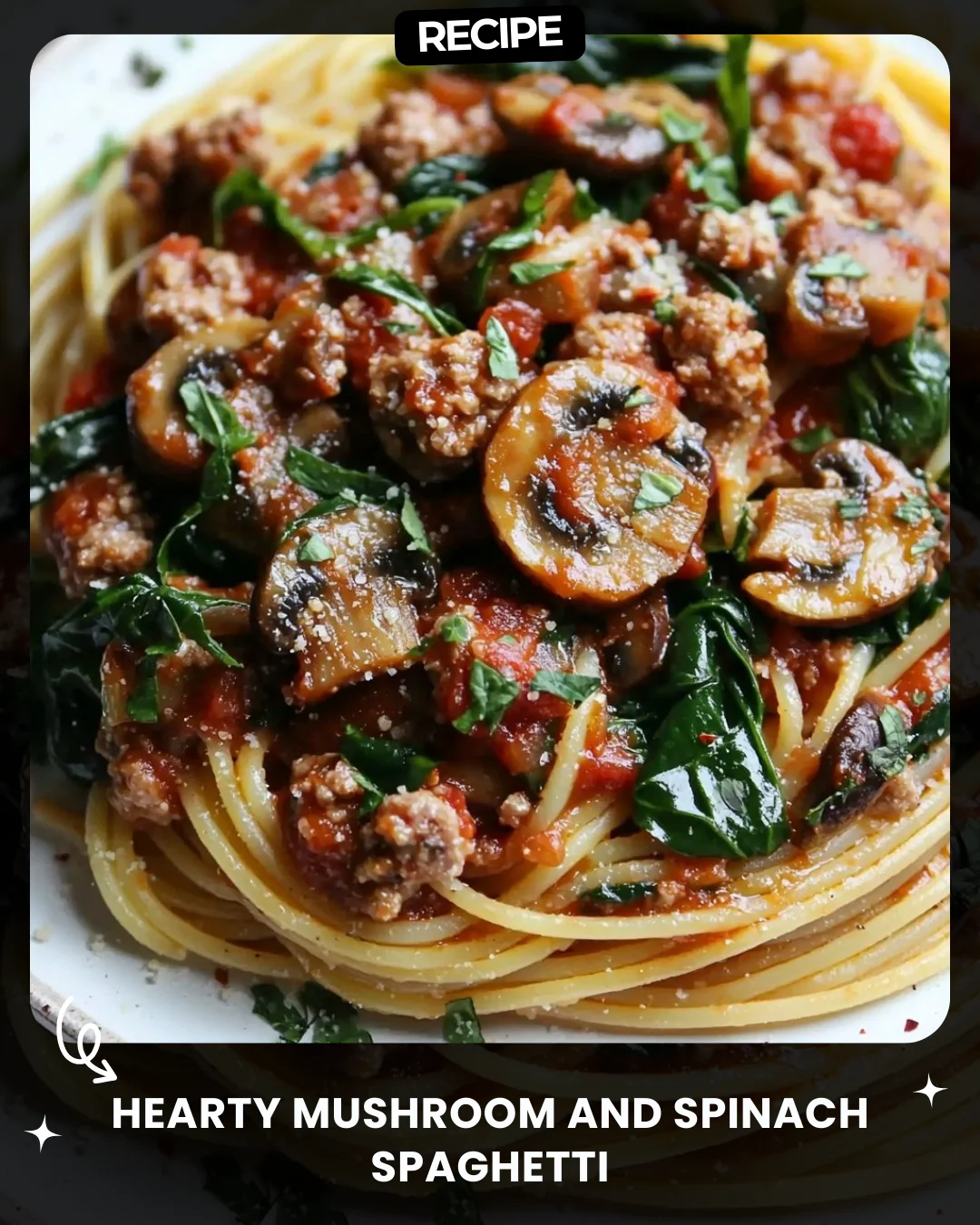 Hearty Mushroom and Spinach Spaghetti