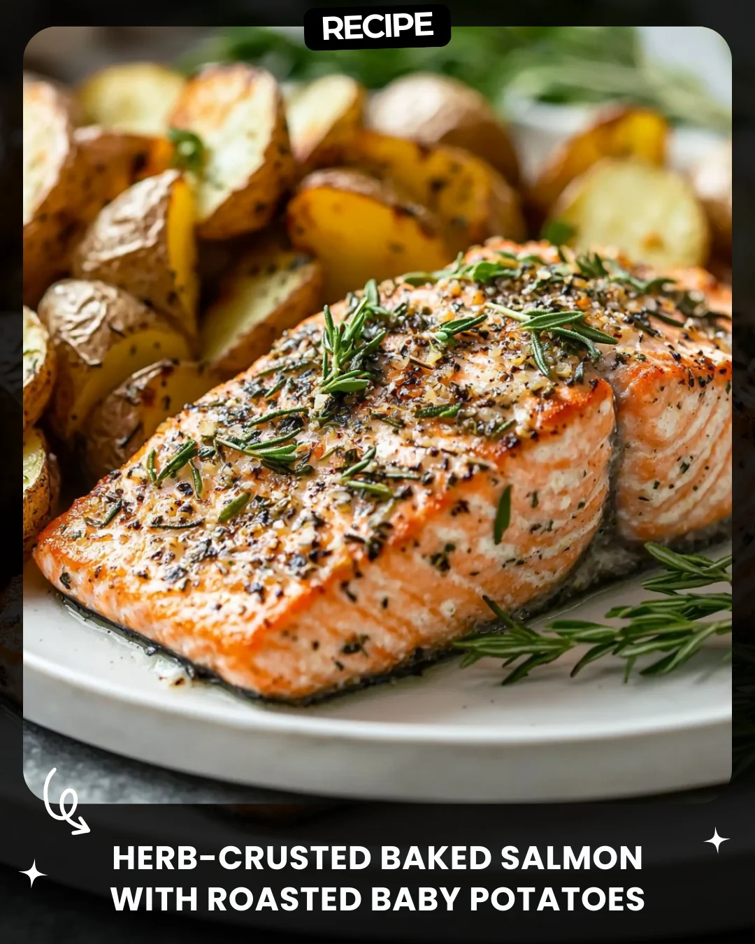 Herb-Crusted Baked Salmon with Roasted Baby Potatoes