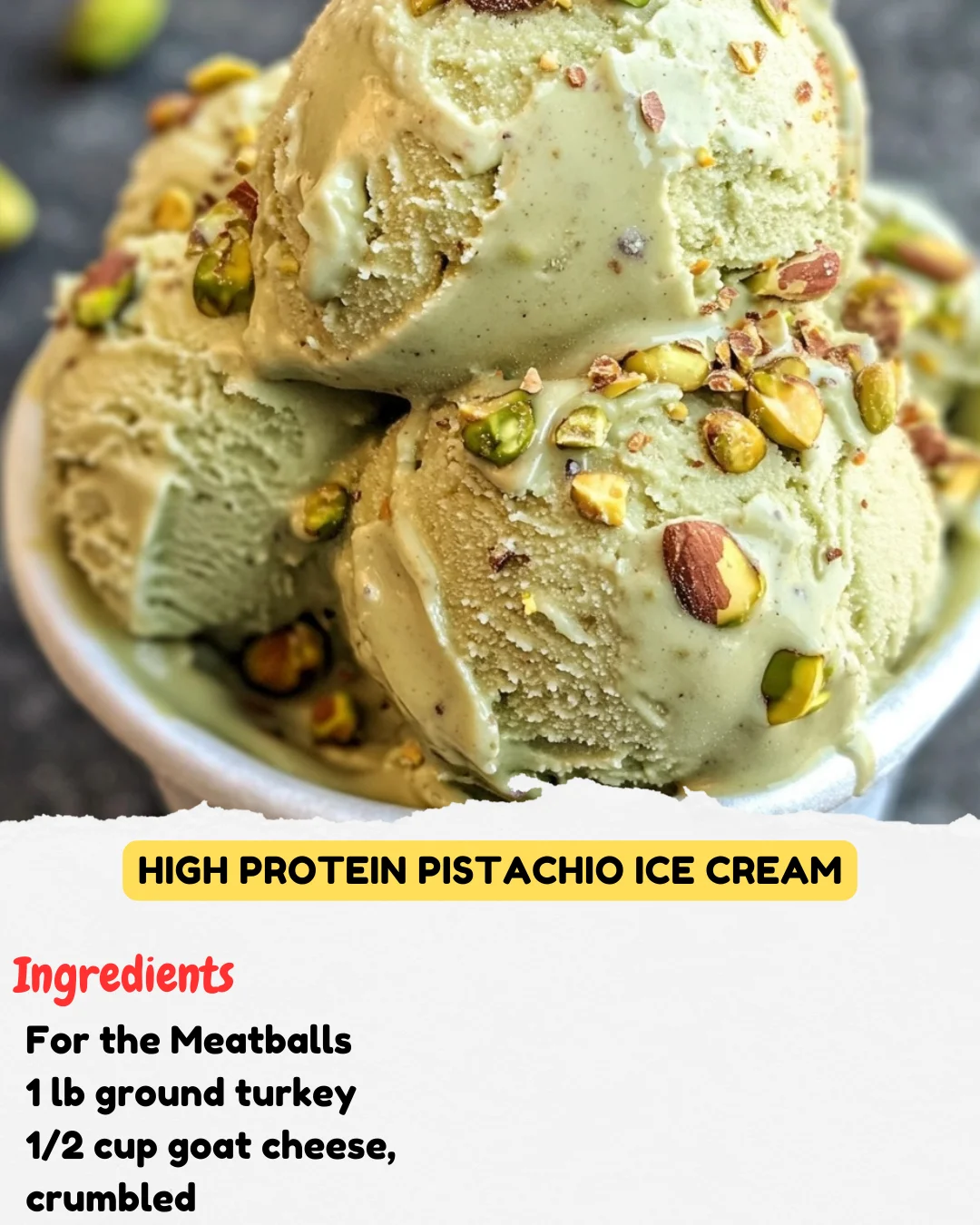 High Protein Pistachio Ice Cream