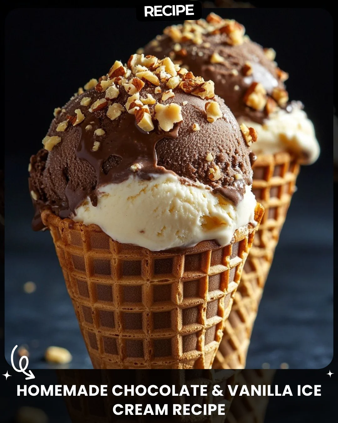 Homemade Chocolate & Vanilla Ice Cream Recipe