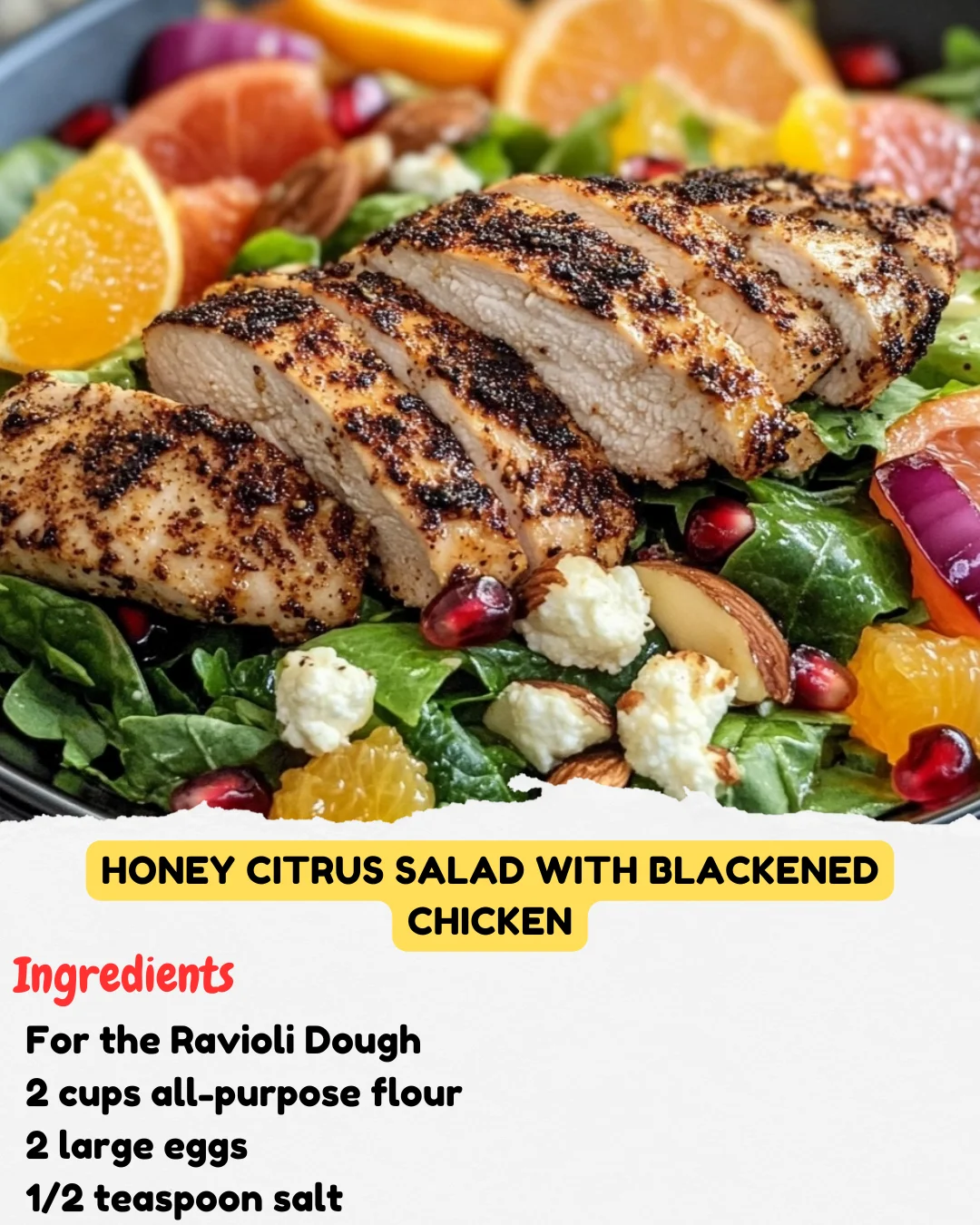 Honey Citrus Salad with Blackened Chicken