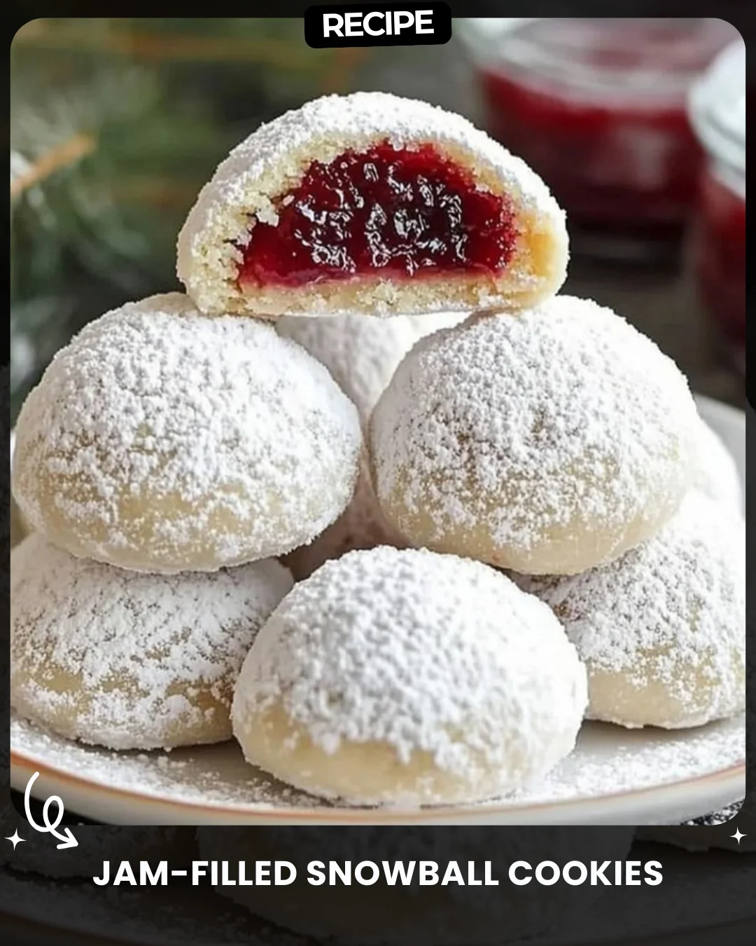 Jam-Filled Snowball Cookies