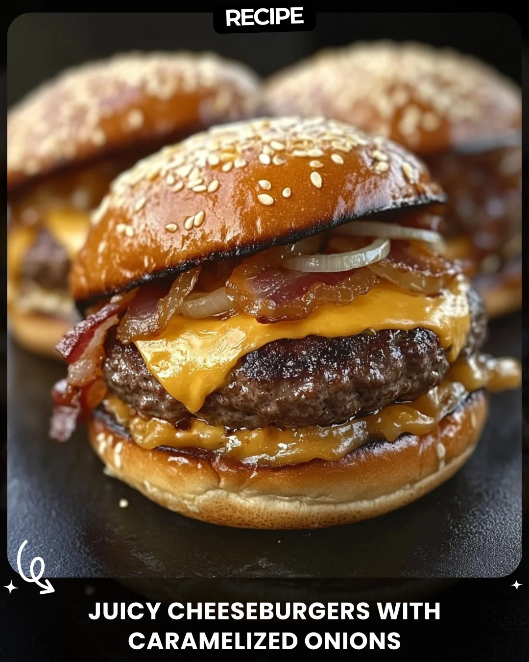 Juicy Cheeseburgers with Caramelized Onions