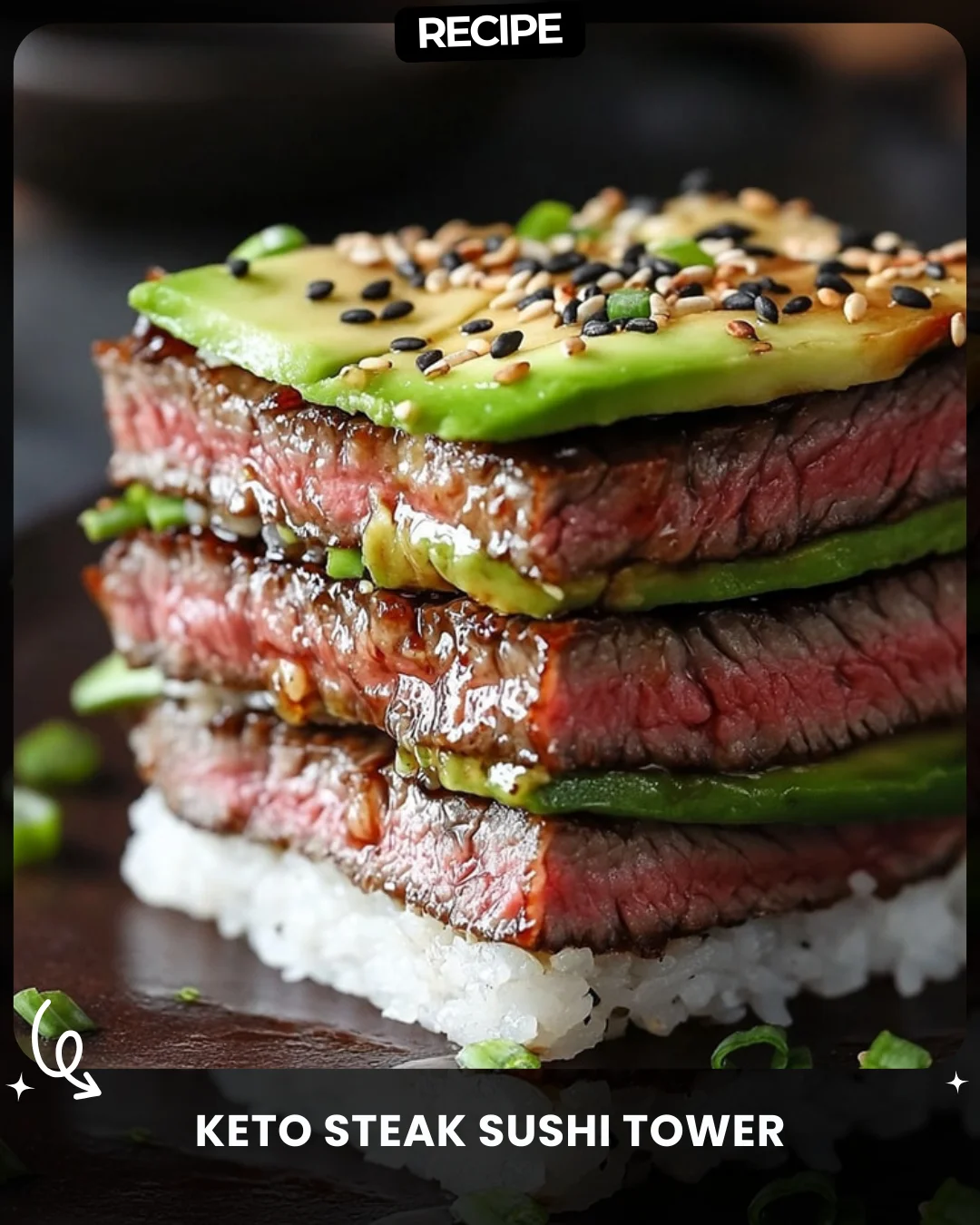 Keto Steak Sushi Tower