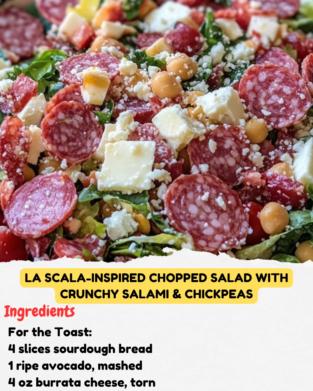 La Scala-Inspired Chopped Salad with Crunchy Salami & Chickpeas