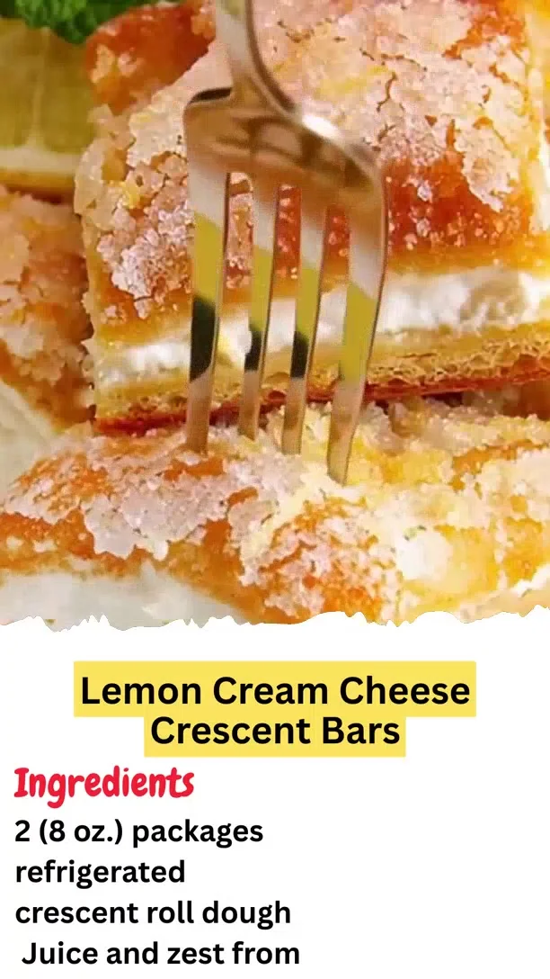 Lemon Cream Cheese Crescent Bars
