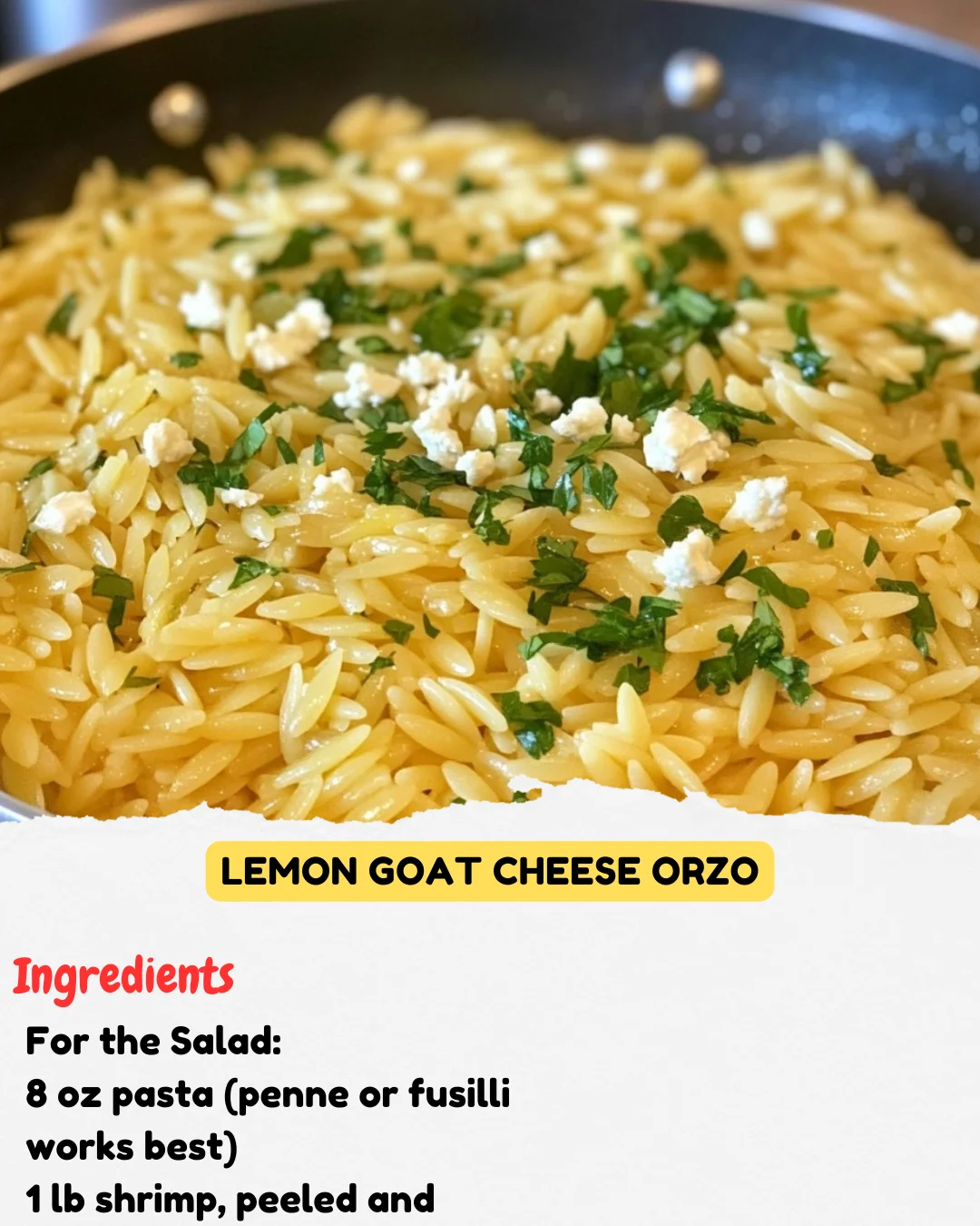 Lemon Goat Cheese Orzo