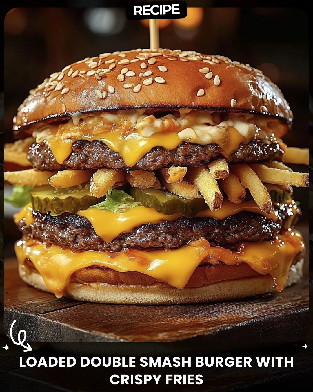 Loaded Double Smash Burger with Crispy Fries