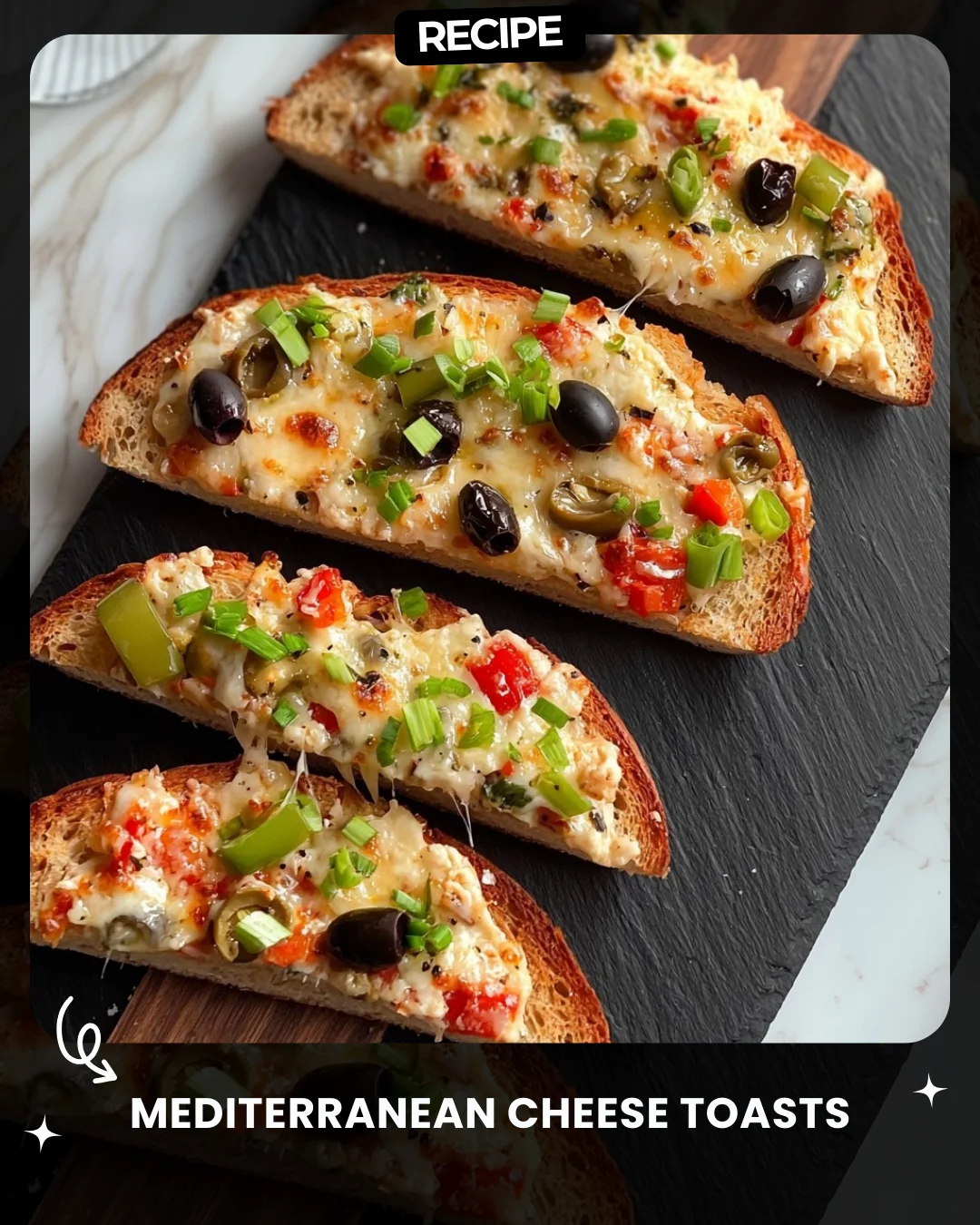 Mediterranean Cheese Toasts