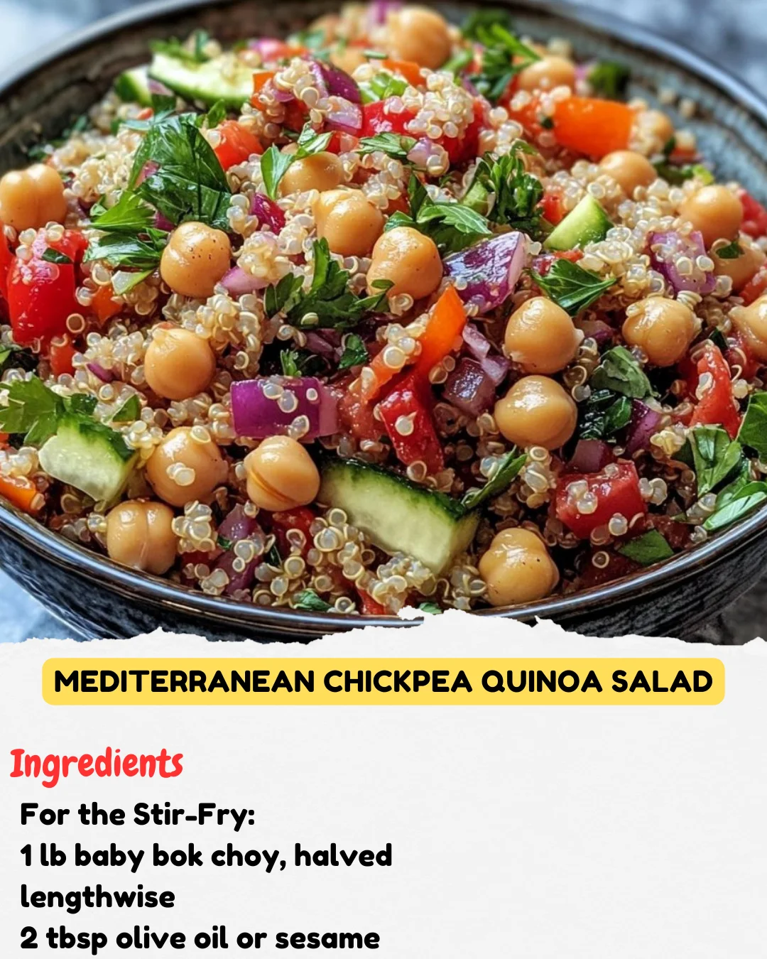 Mediterranean Chickpea Quinoa Salad