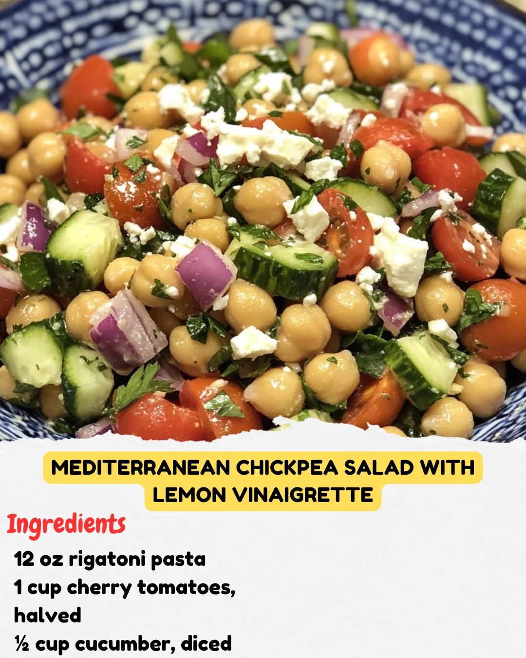 Mediterranean Chickpea Salad with Lemon Vinaigrette