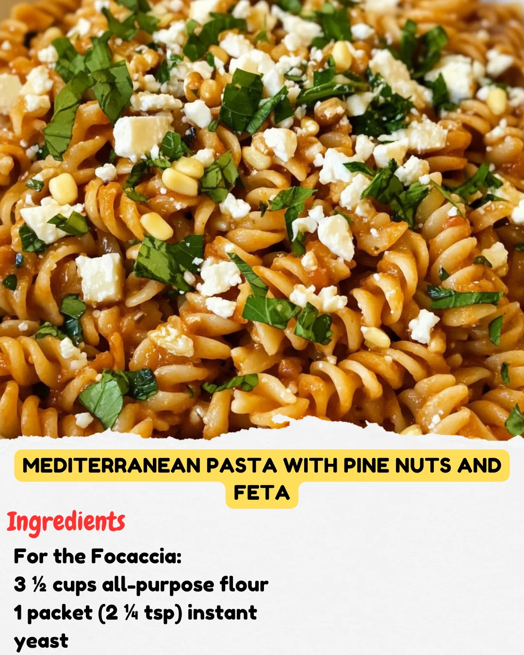 Mediterranean Pasta with Pine Nuts and Feta