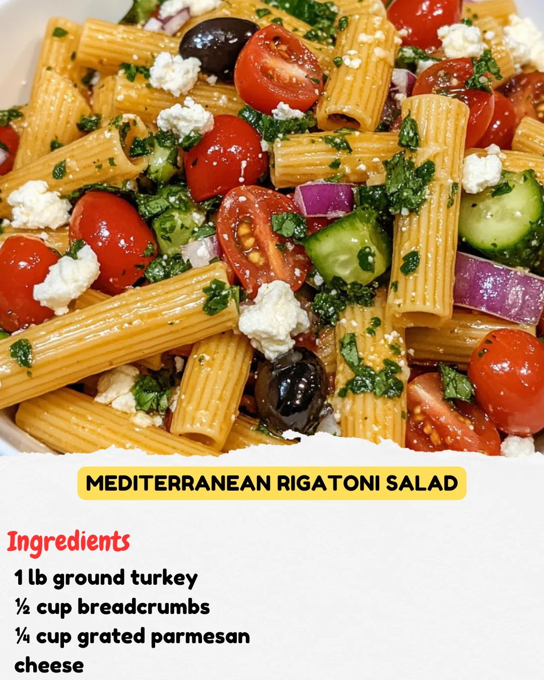 Mediterranean Rigatoni Salad