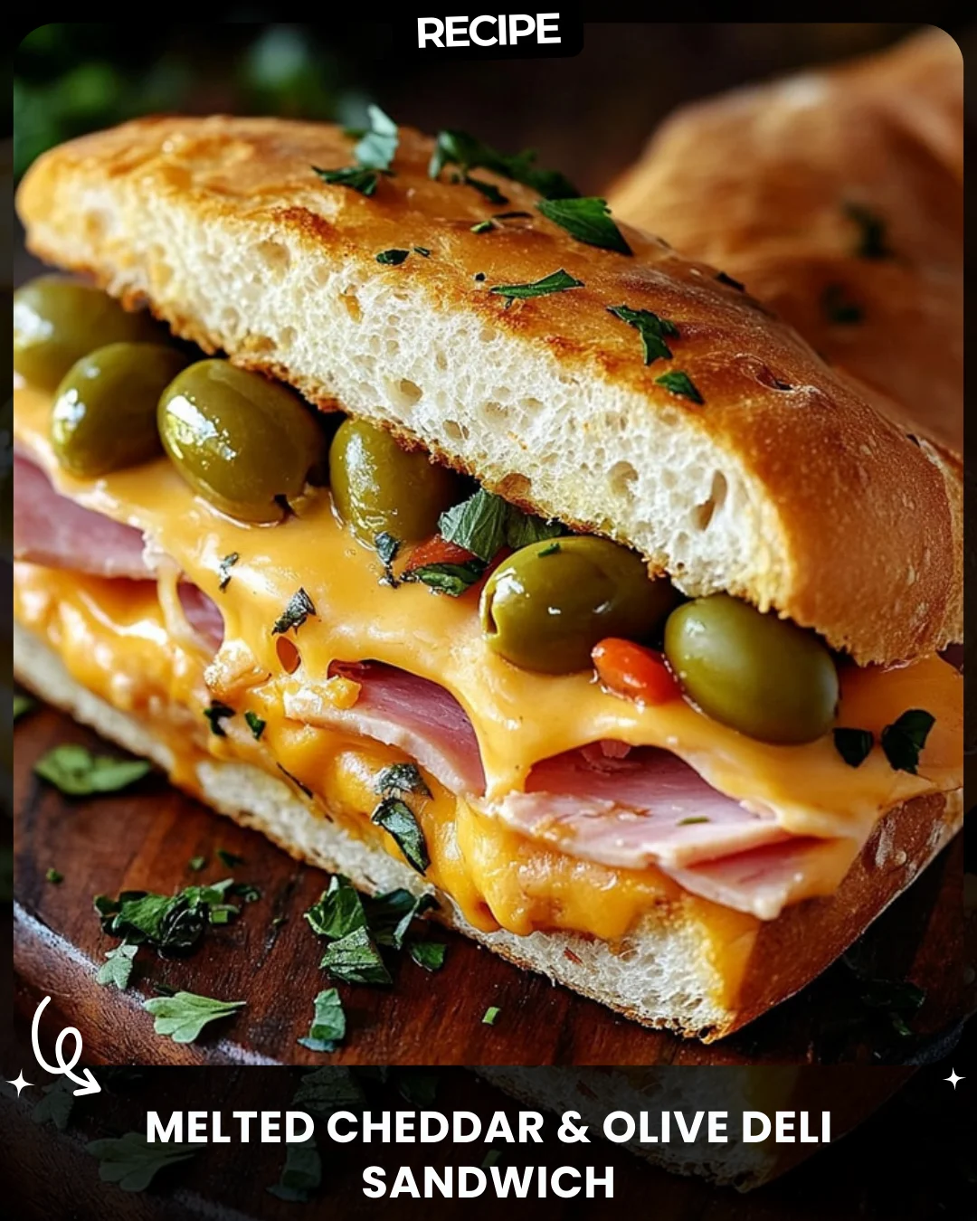 Melted Cheddar & Olive Deli Sandwich