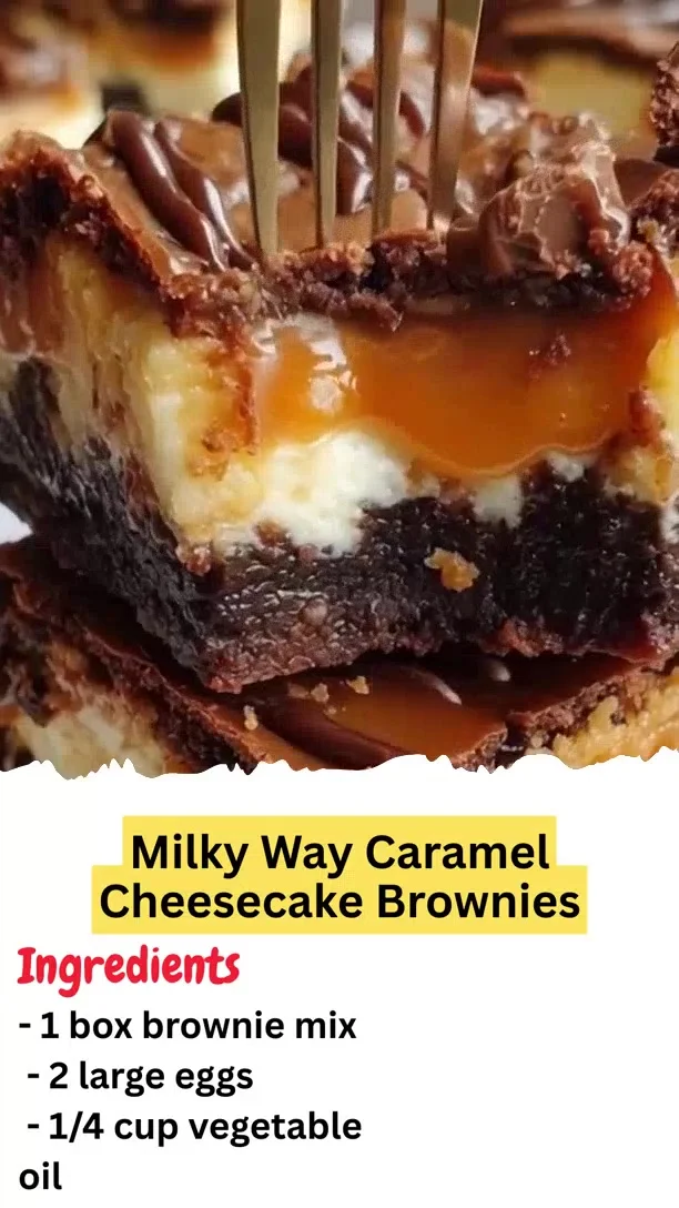 Milky Way Caramel Cheesecake Brownies