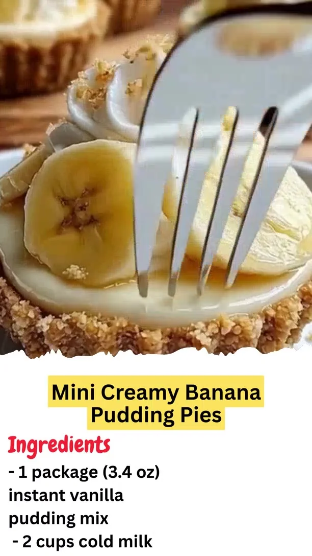 Mini Creamy Banana Pudding Pies