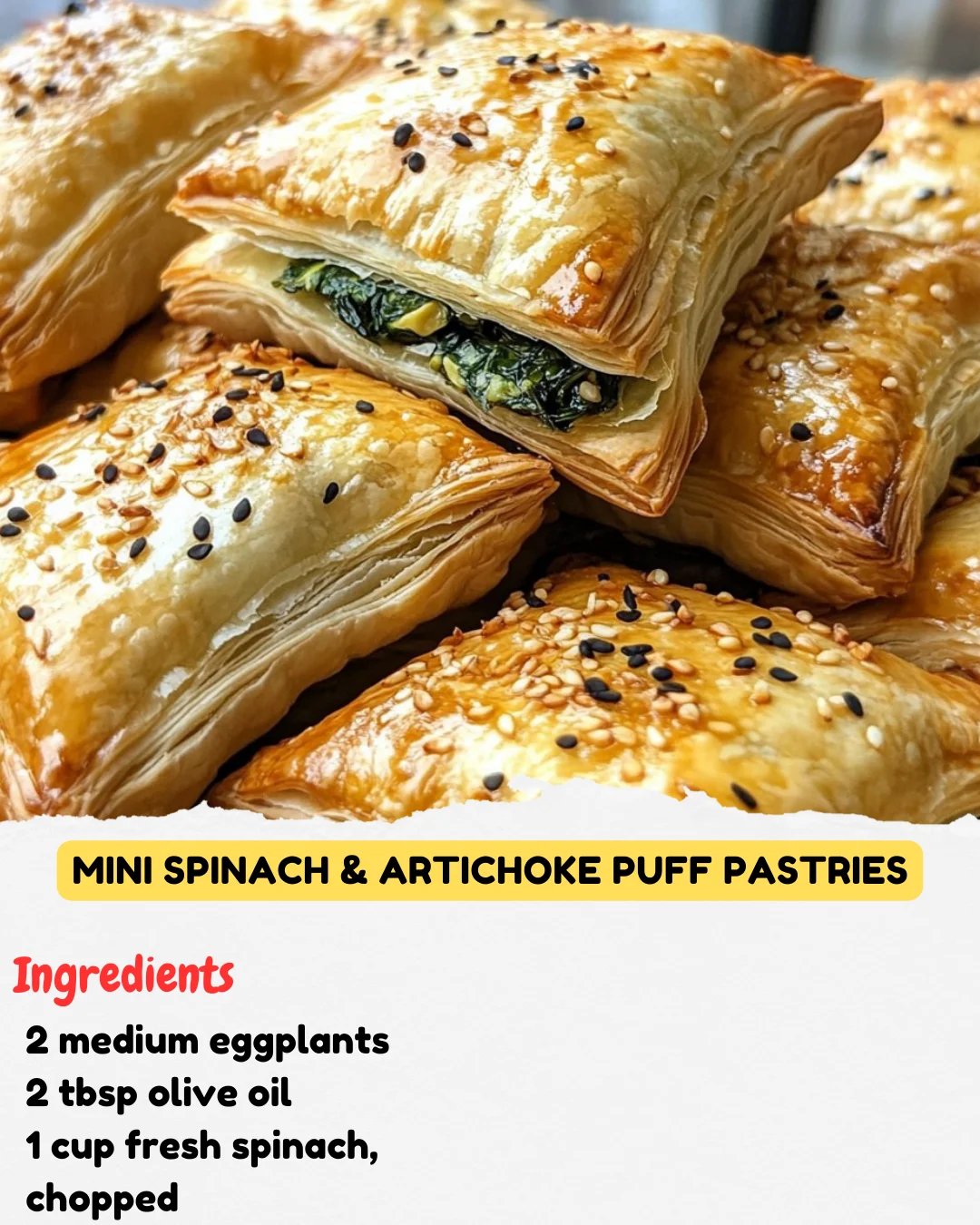 Mini Spinach & Artichoke Puff Pastries