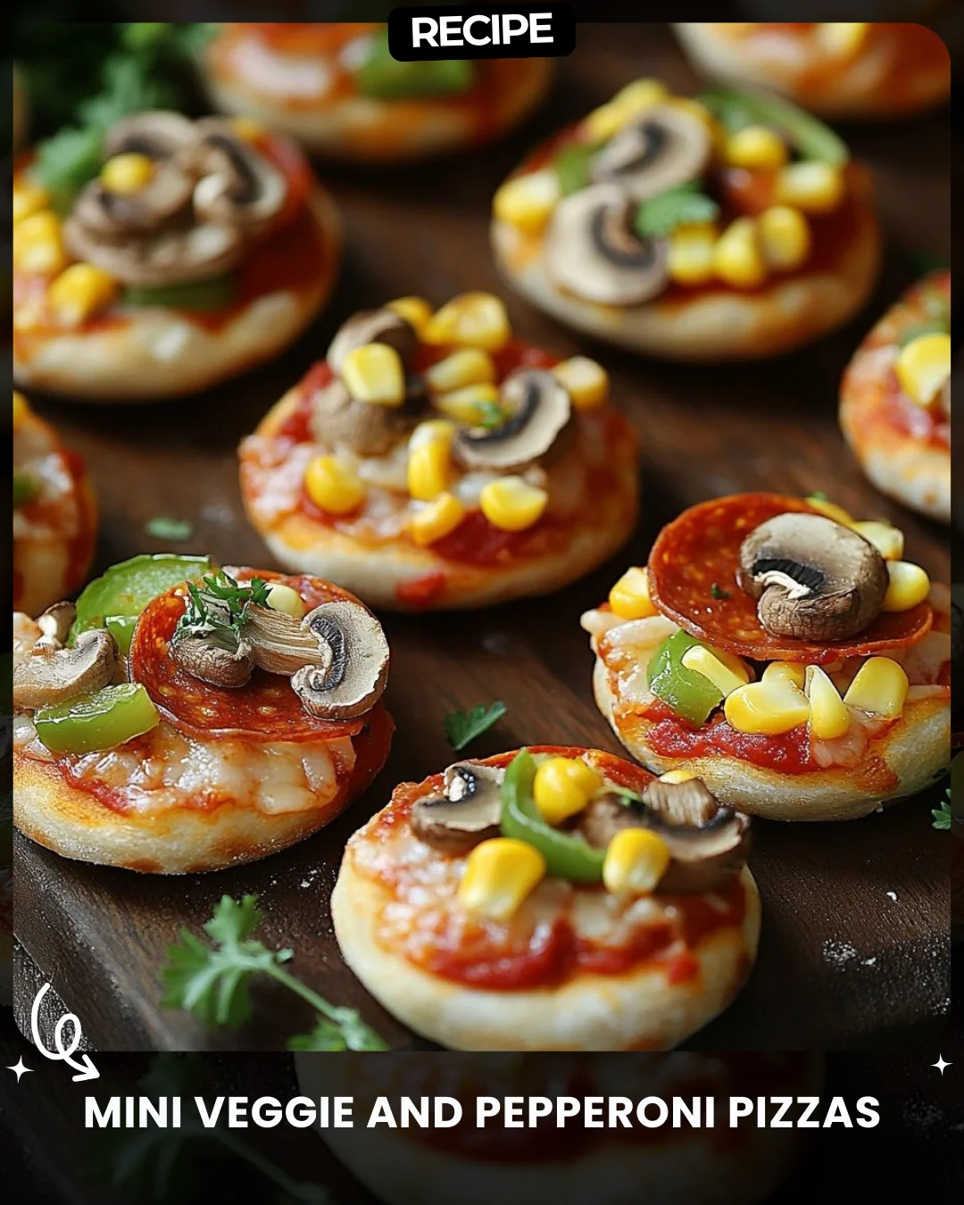 Mini Veggie and Pepperoni Pizzas