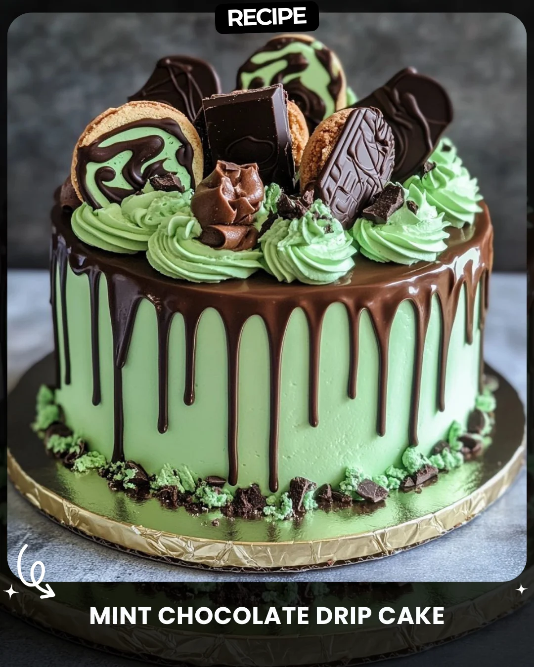 Mint Chocolate Drip Cake