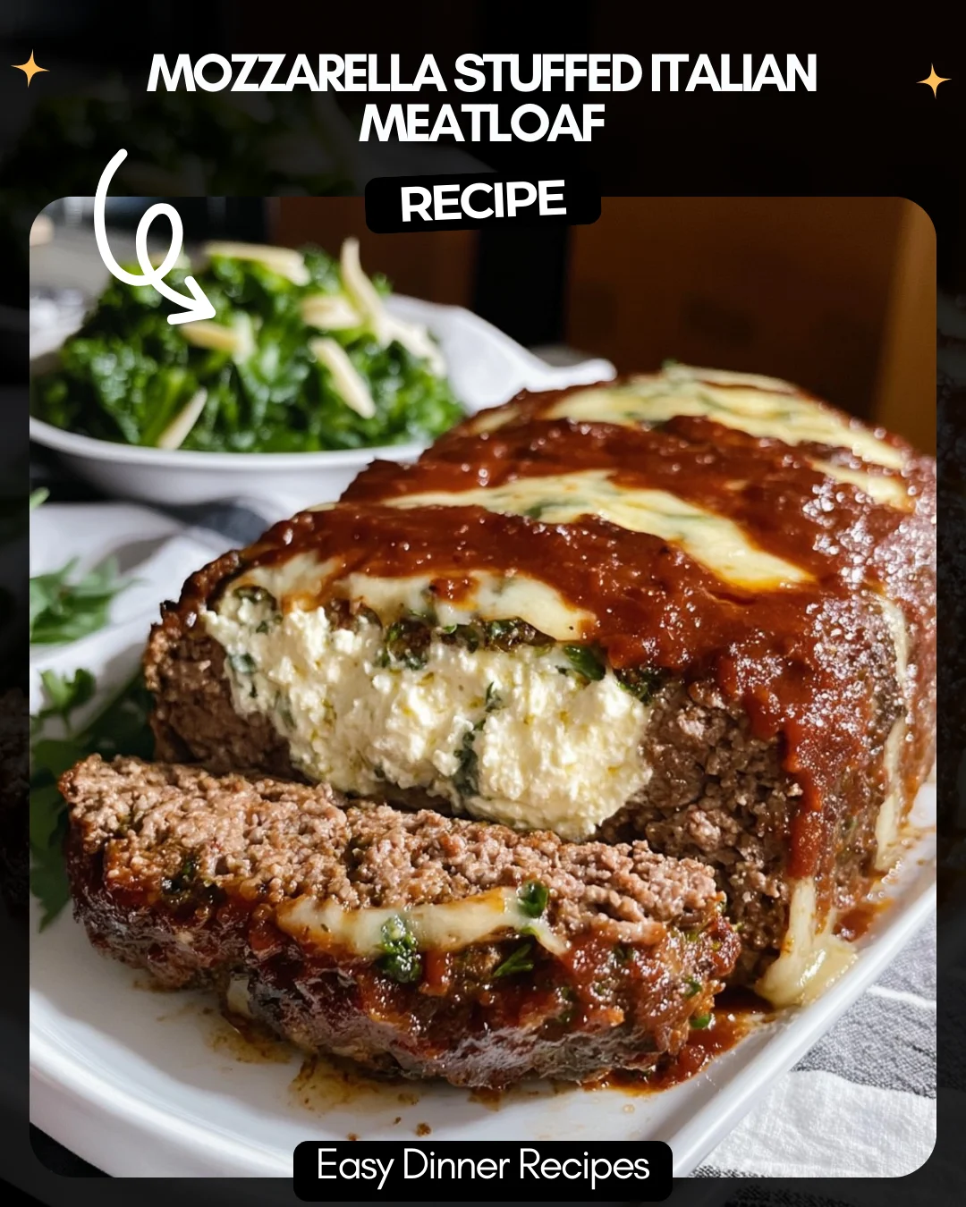 Mozzarella Stuffed Italian Meatloaf
