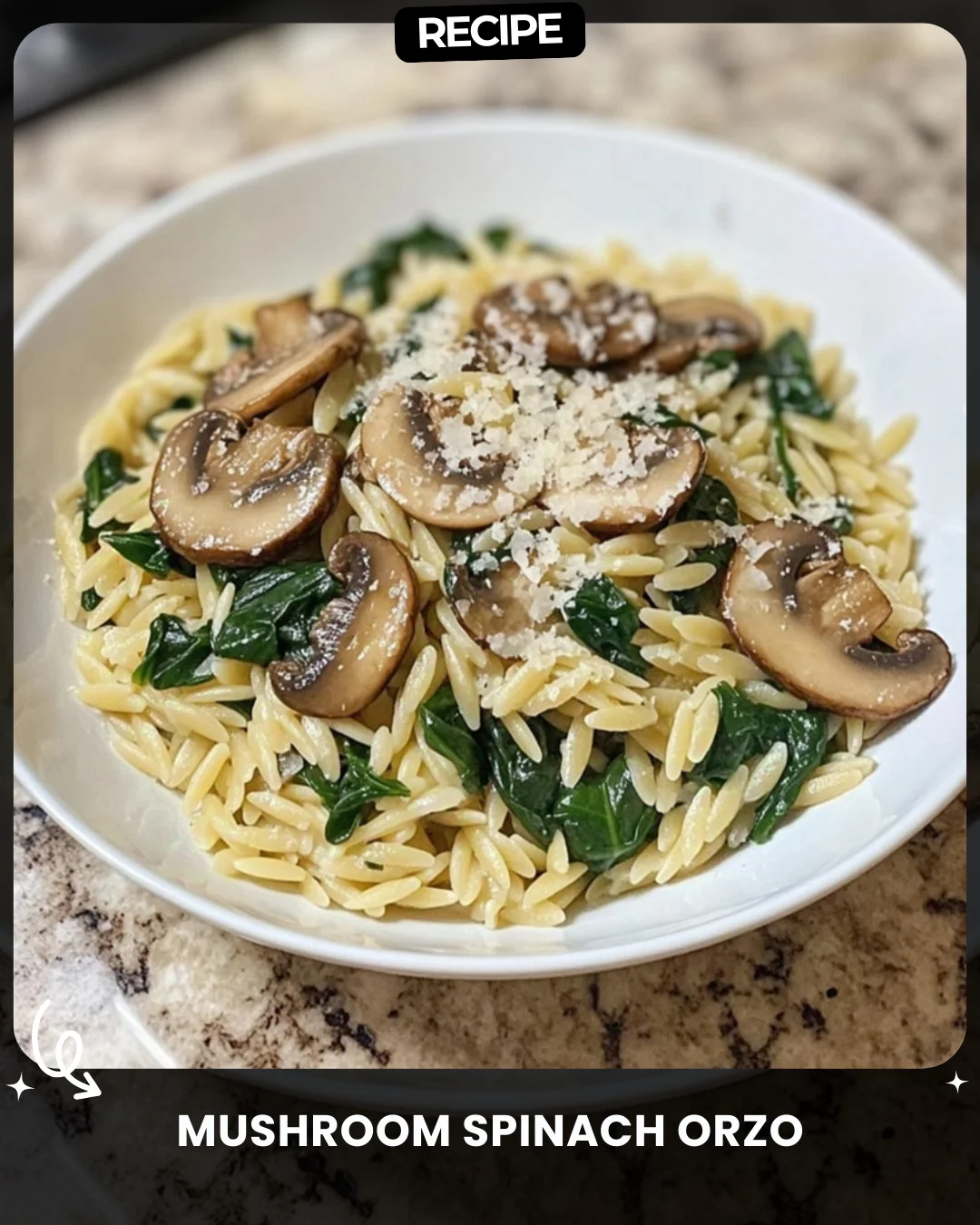 Mushroom Spinach Orzo