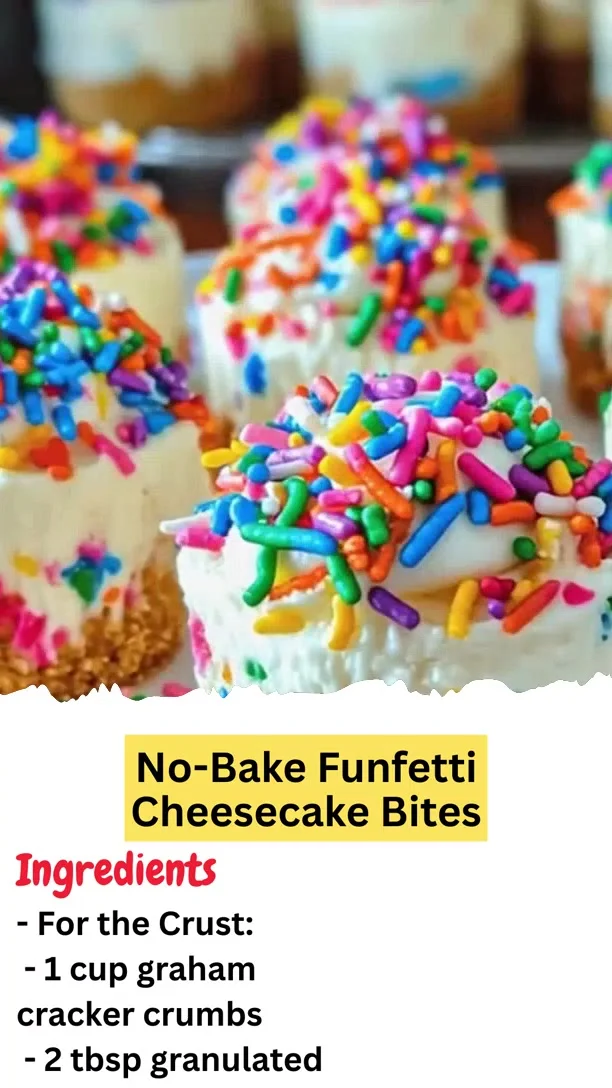 No-Bake Funfetti Cheesecake Bites