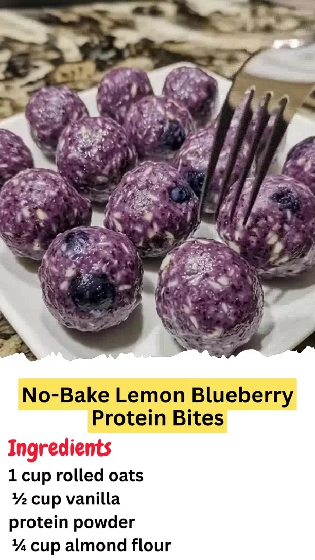 No-Bake Lemon Blueberry Protein Bites