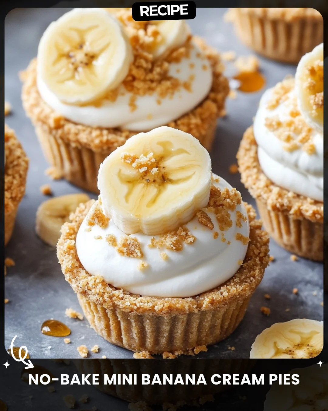 No-Bake Mini Banana Cream Pies