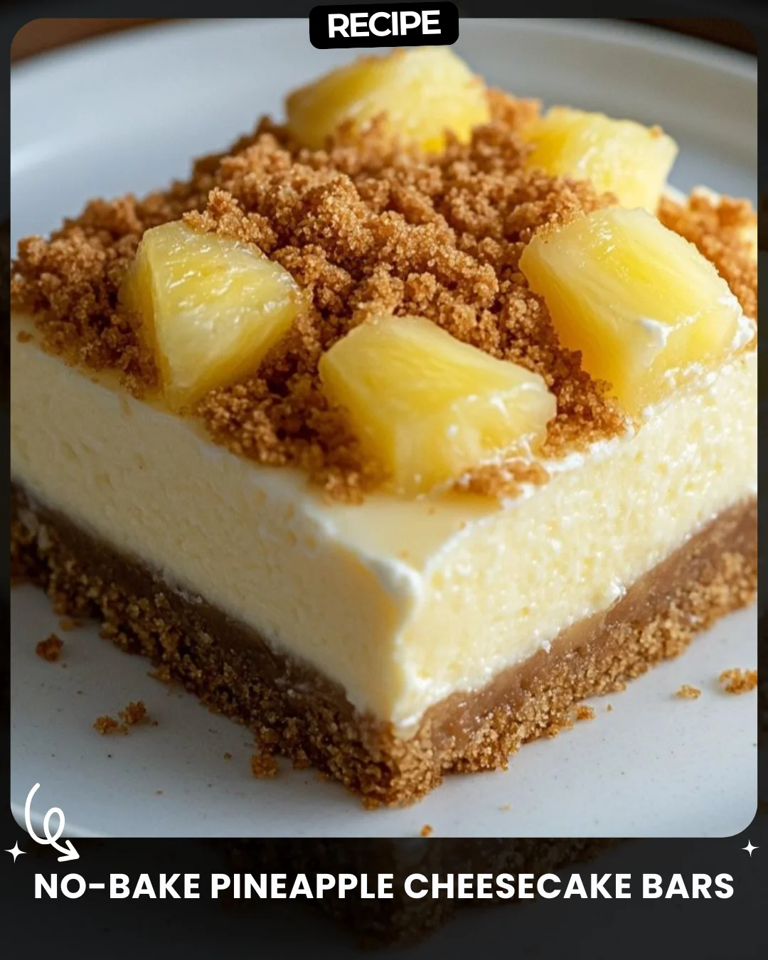 No-Bake Pineapple Cheesecake Bars