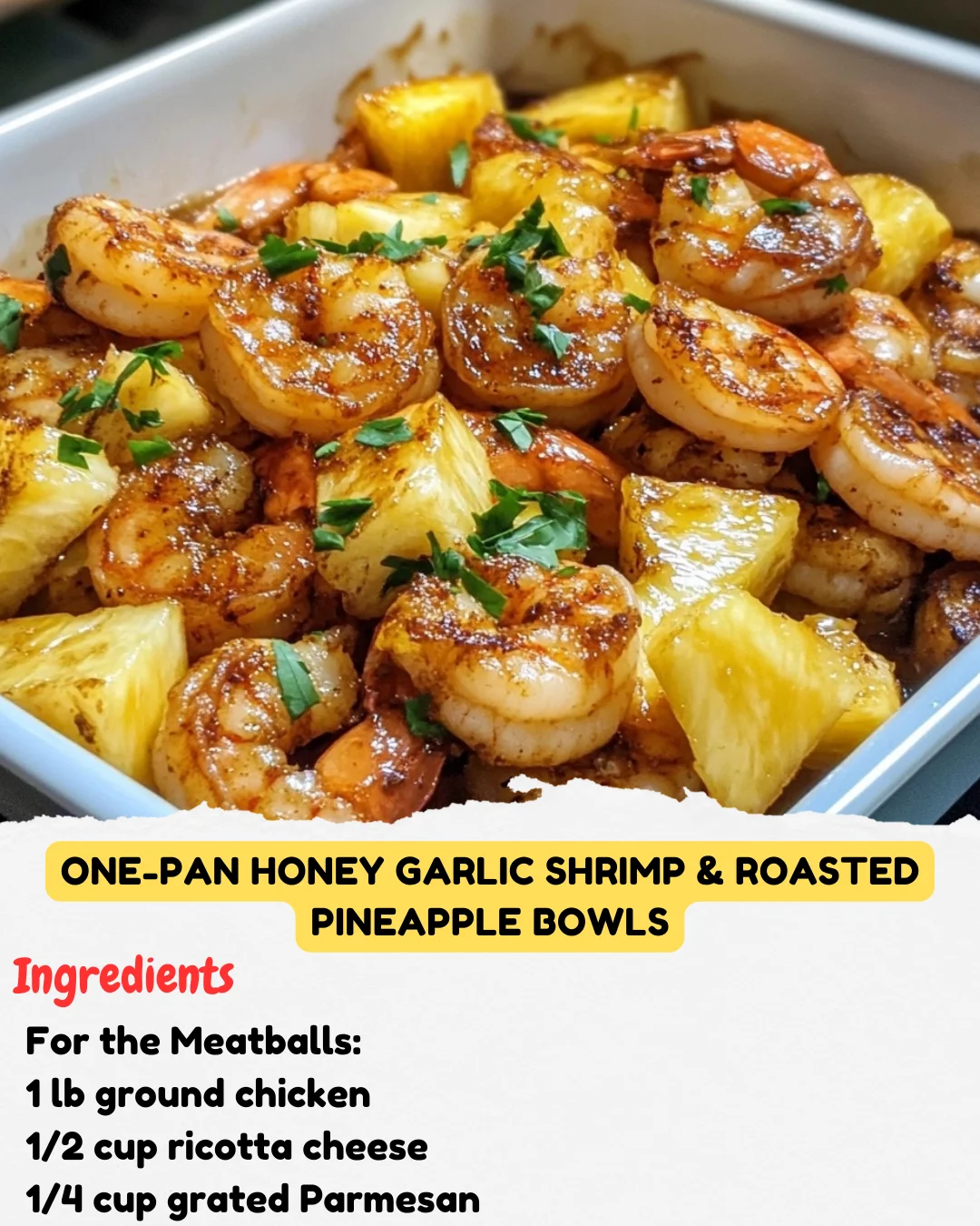 One-Pan Honey Garlic Shrimp & Roasted Pineapple Bowls