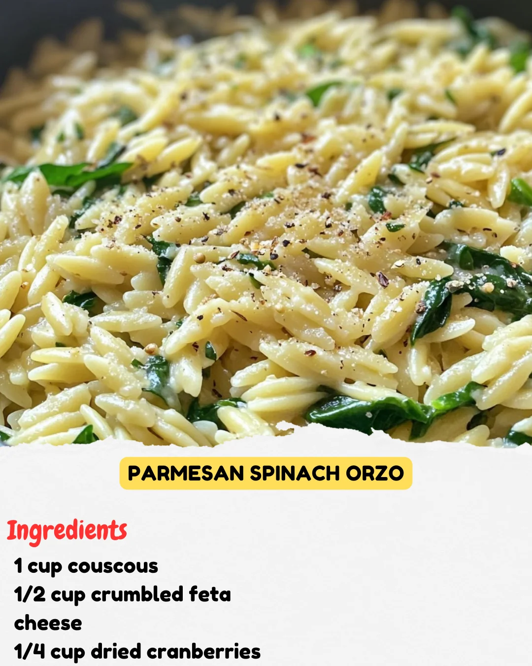Parmesan Spinach Orzo
