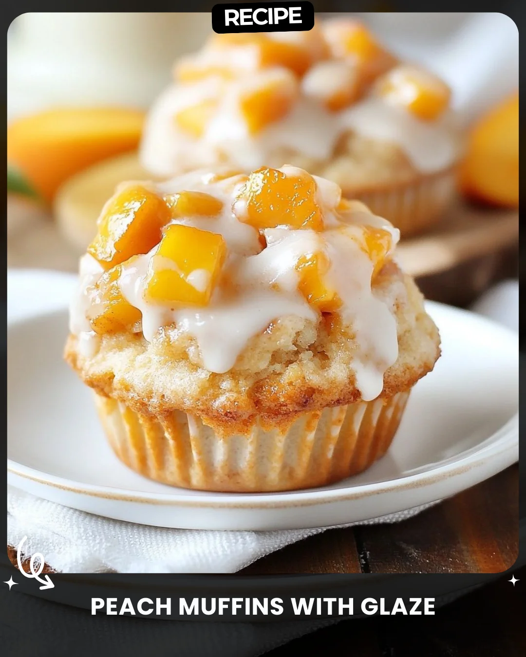 Peach Muffins with Glaze