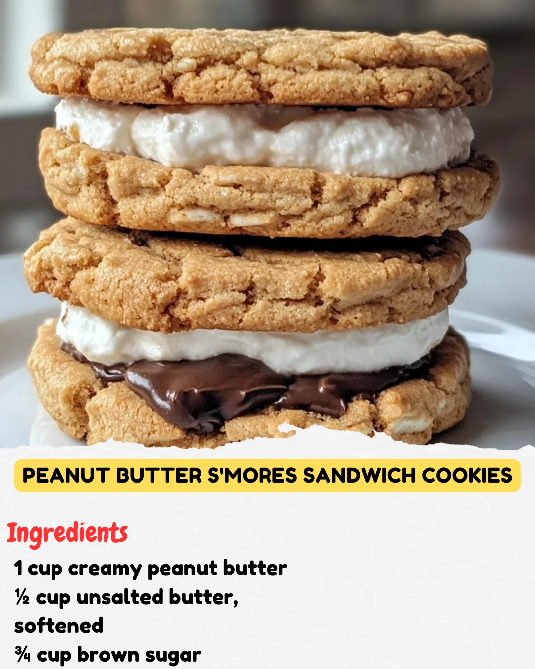 Peanut Butter S’mores Sandwich Cookies