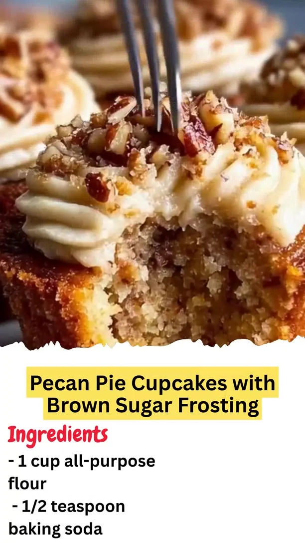 Pecan Pie Cupcakes with Brown Sugar Frosting