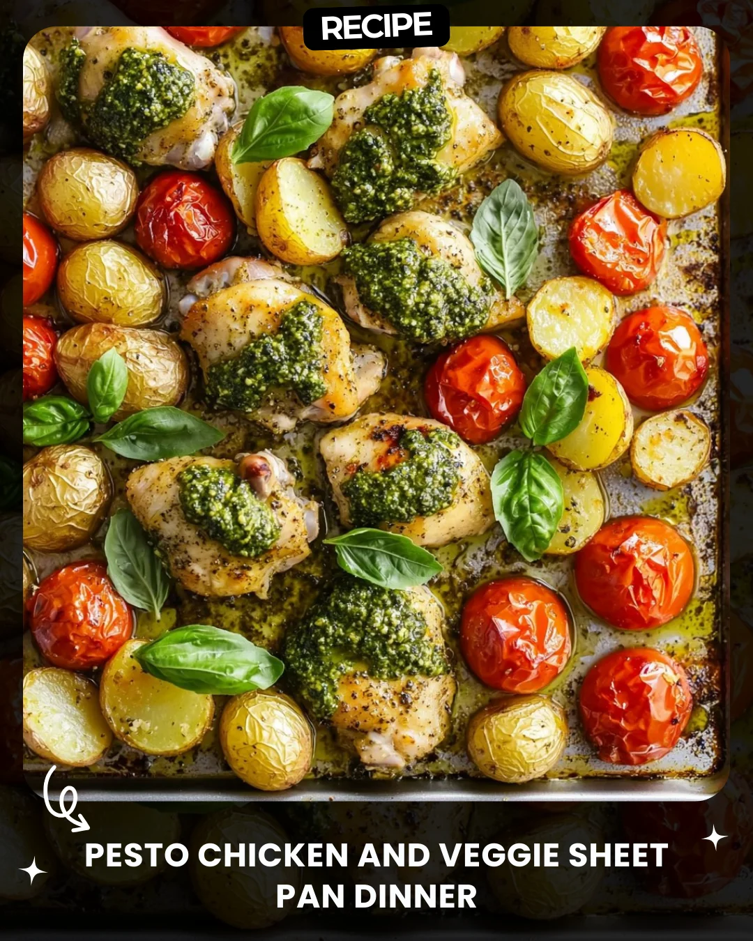 Pesto Chicken and Veggie Sheet Pan Dinner