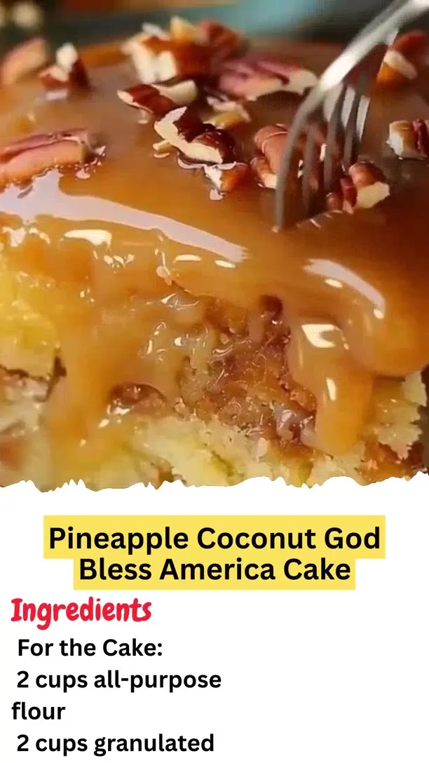 Pineapple Coconut God Bless America Cake
