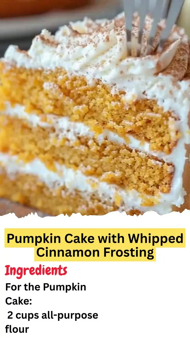 Pumpkin Cake with Whipped Cinnamon Frosting