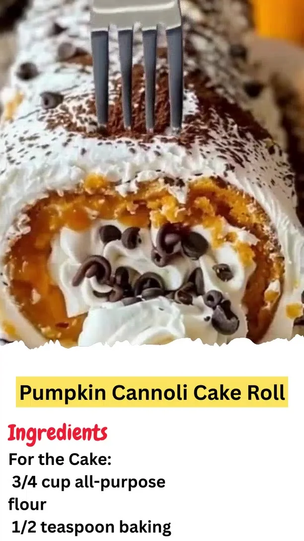 Pumpkin Cannoli Cake Roll