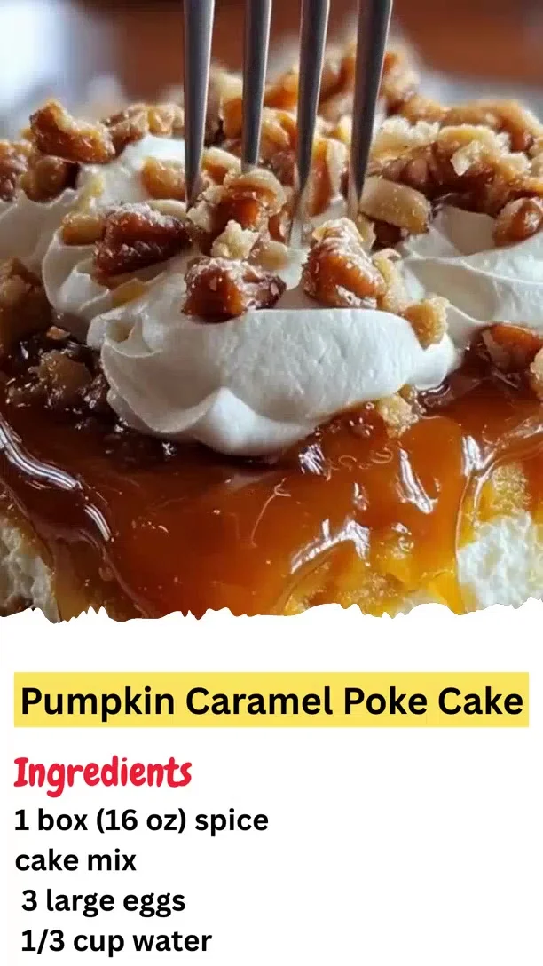 Pumpkin Caramel Poke Cake