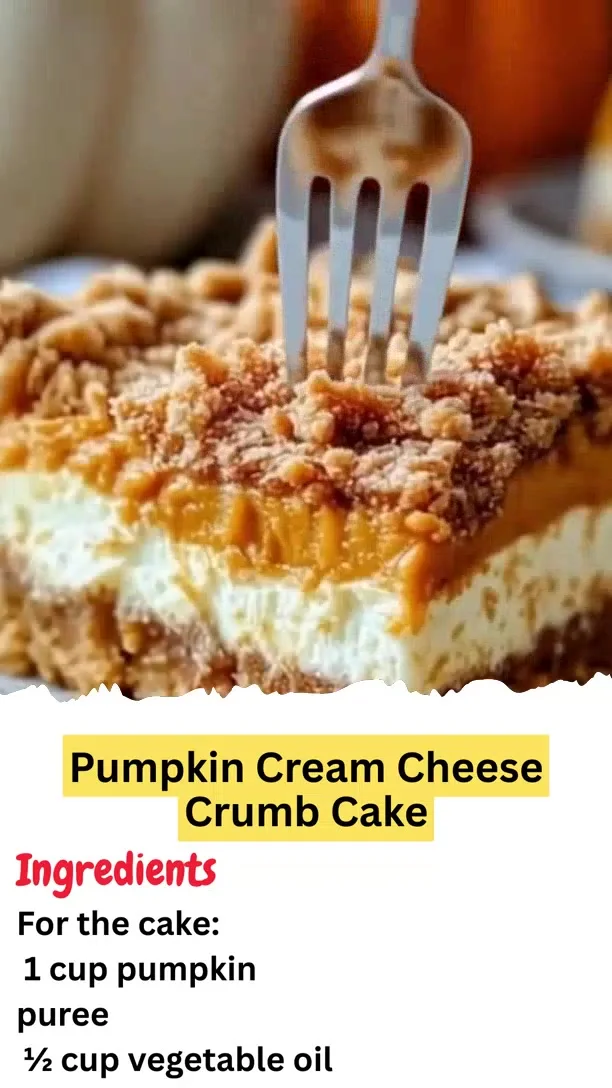 Pumpkin Cream Cheese Crumb Cake