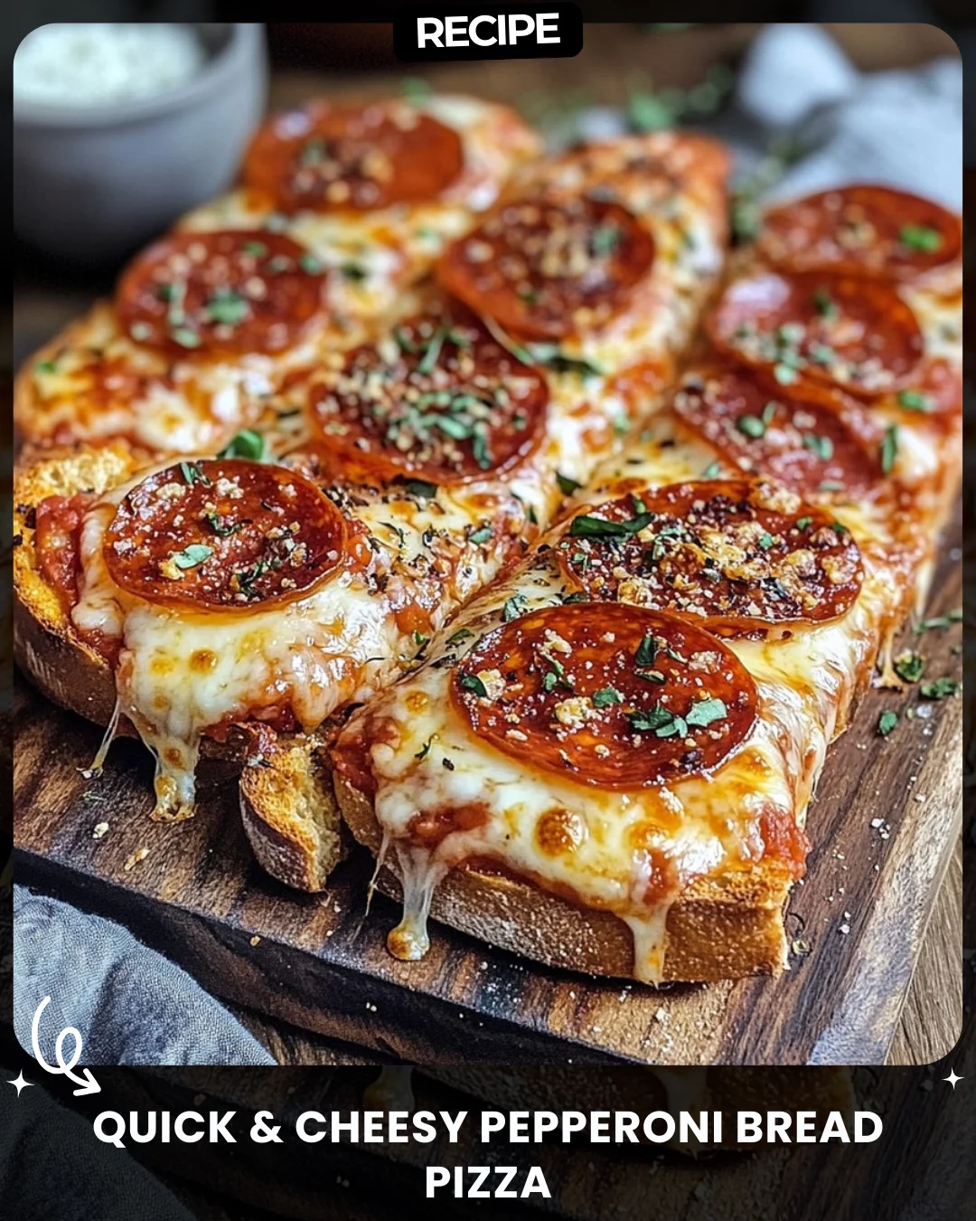 Quick & Cheesy Pepperoni Bread Pizza
