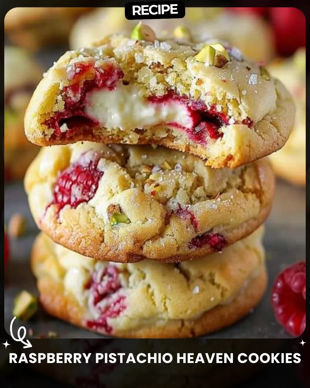 Raspberry Pistachio Heaven Cookies