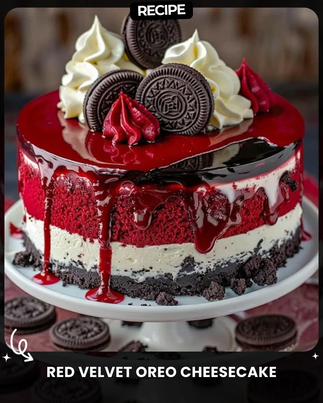 Red Velvet Oreo Cheesecake