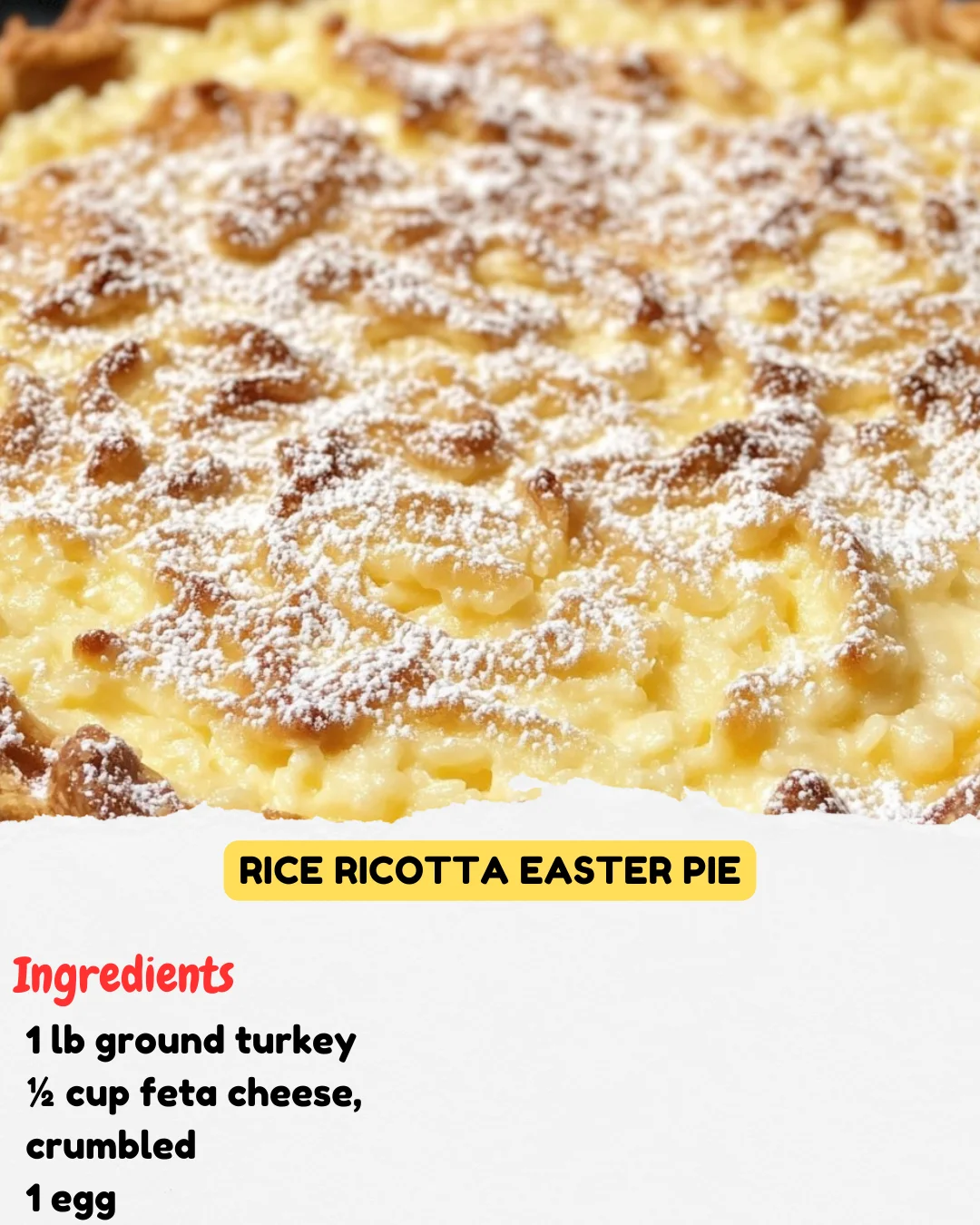 Rice Ricotta Easter Pie