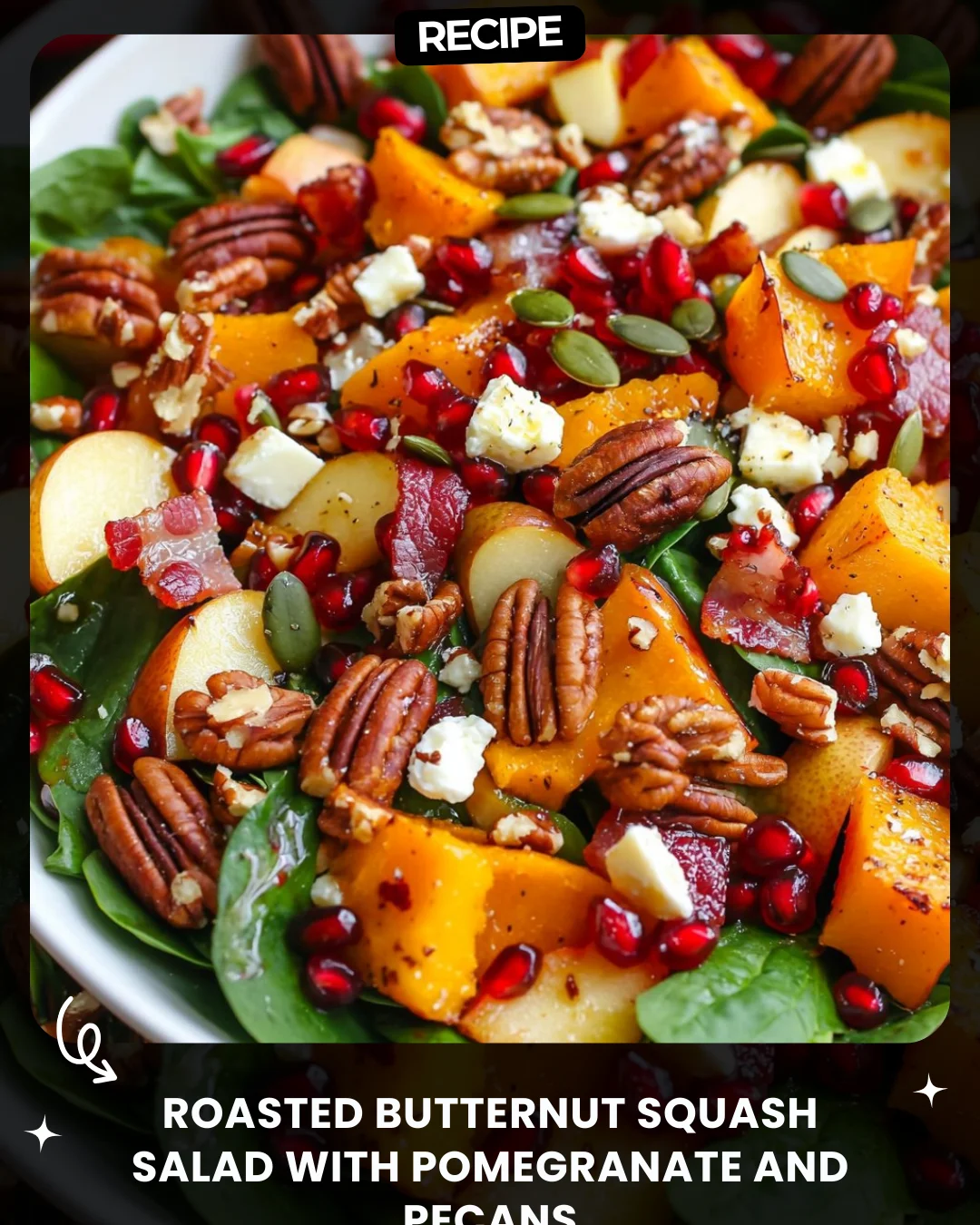 Roasted Butternut Squash Salad with Pomegranate and Pecans
