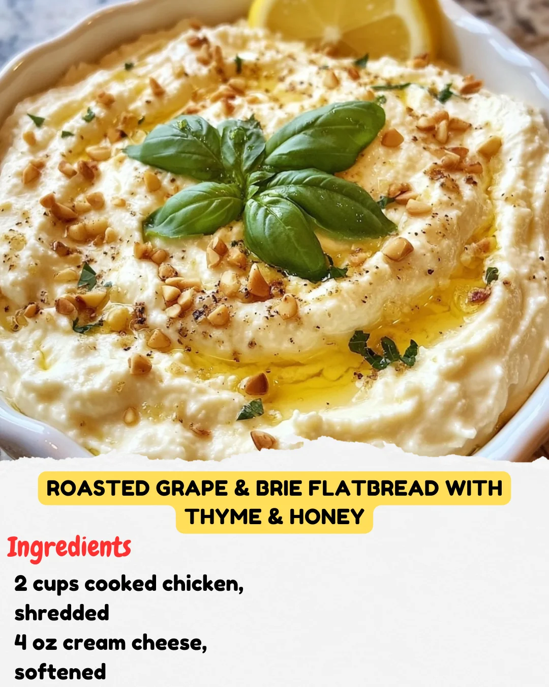 Roasted Grape & Brie Flatbread with Thyme & Honey