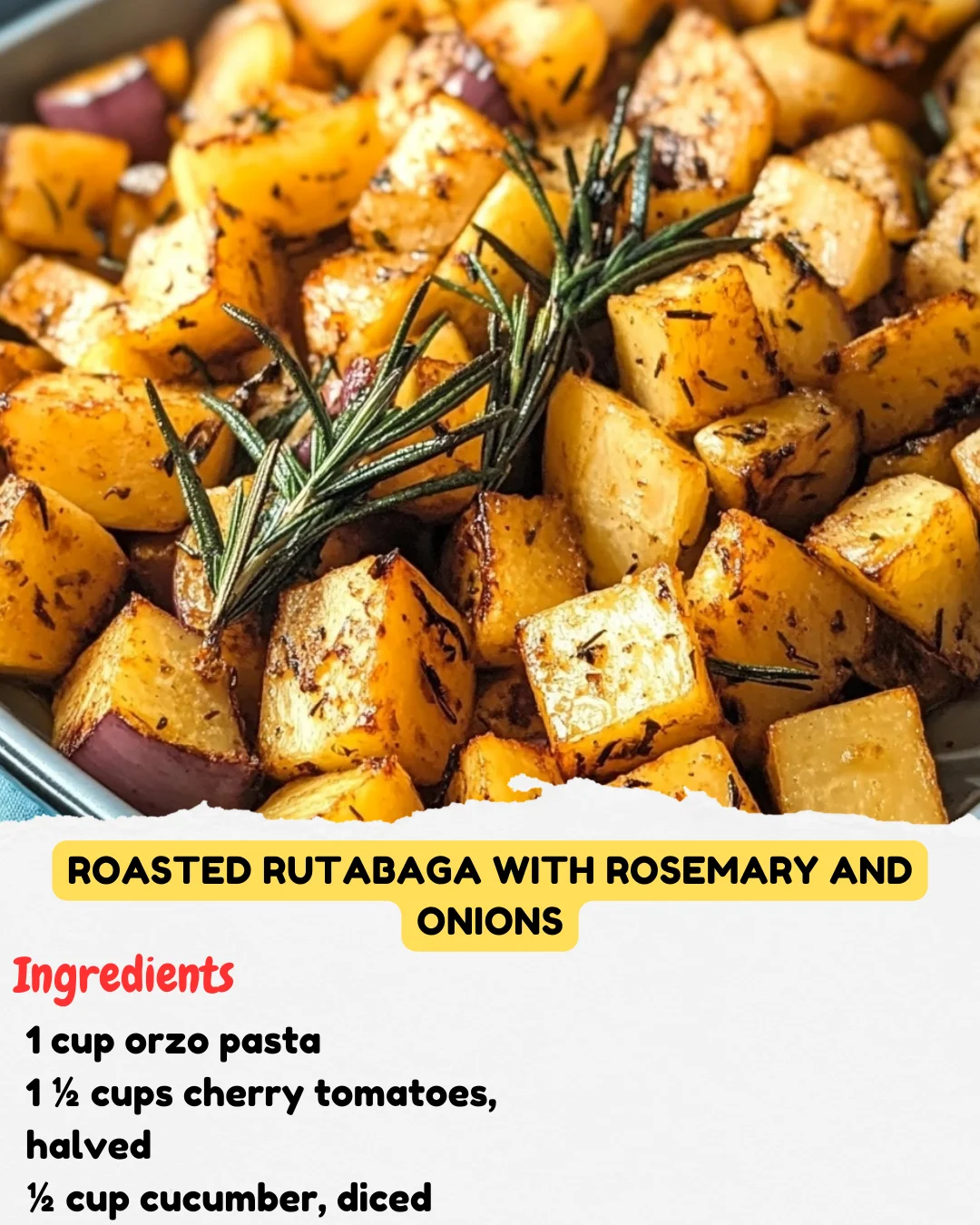 Roasted Rutabaga with Rosemary and Onions